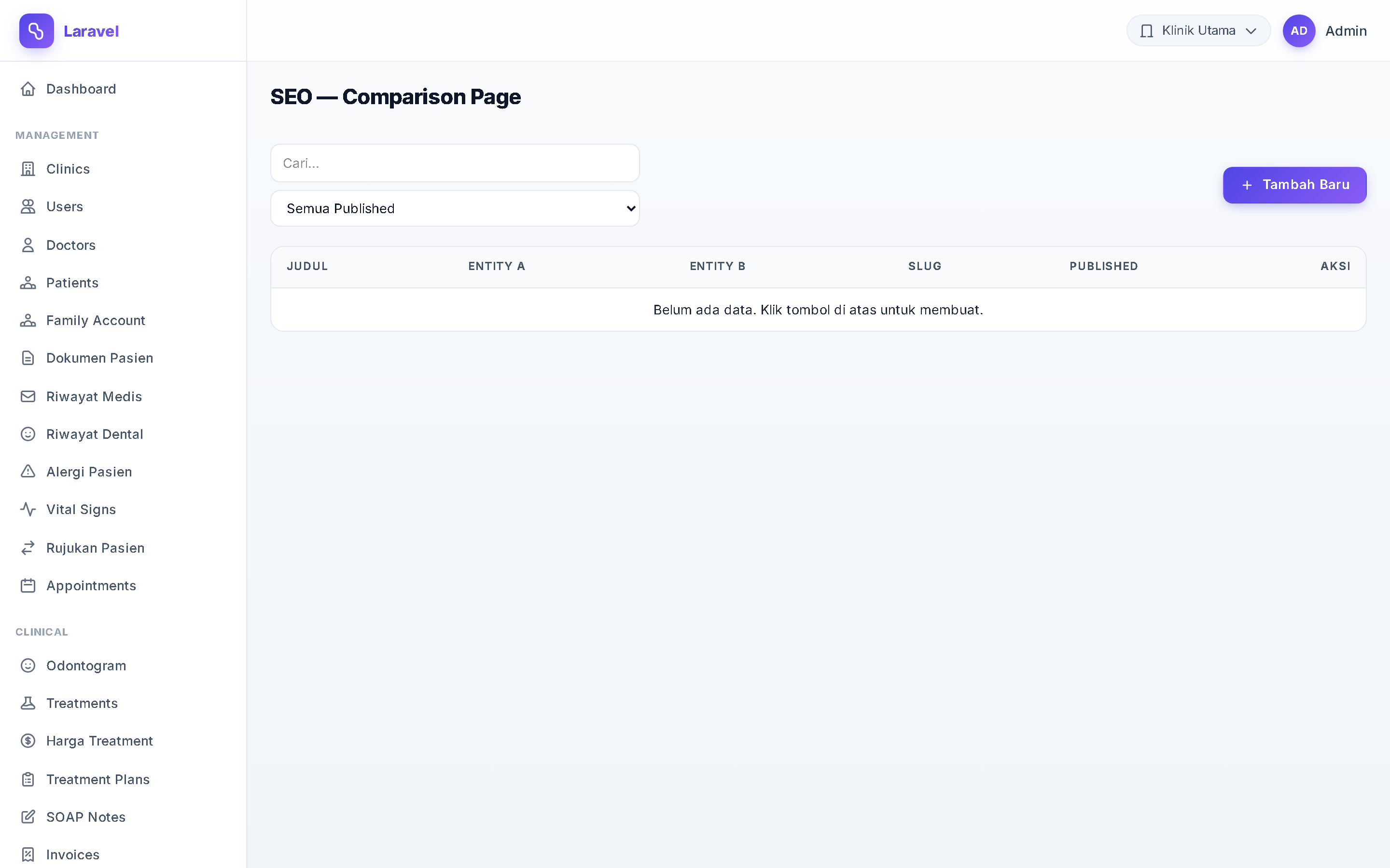 Screenshot Comparison Pages
