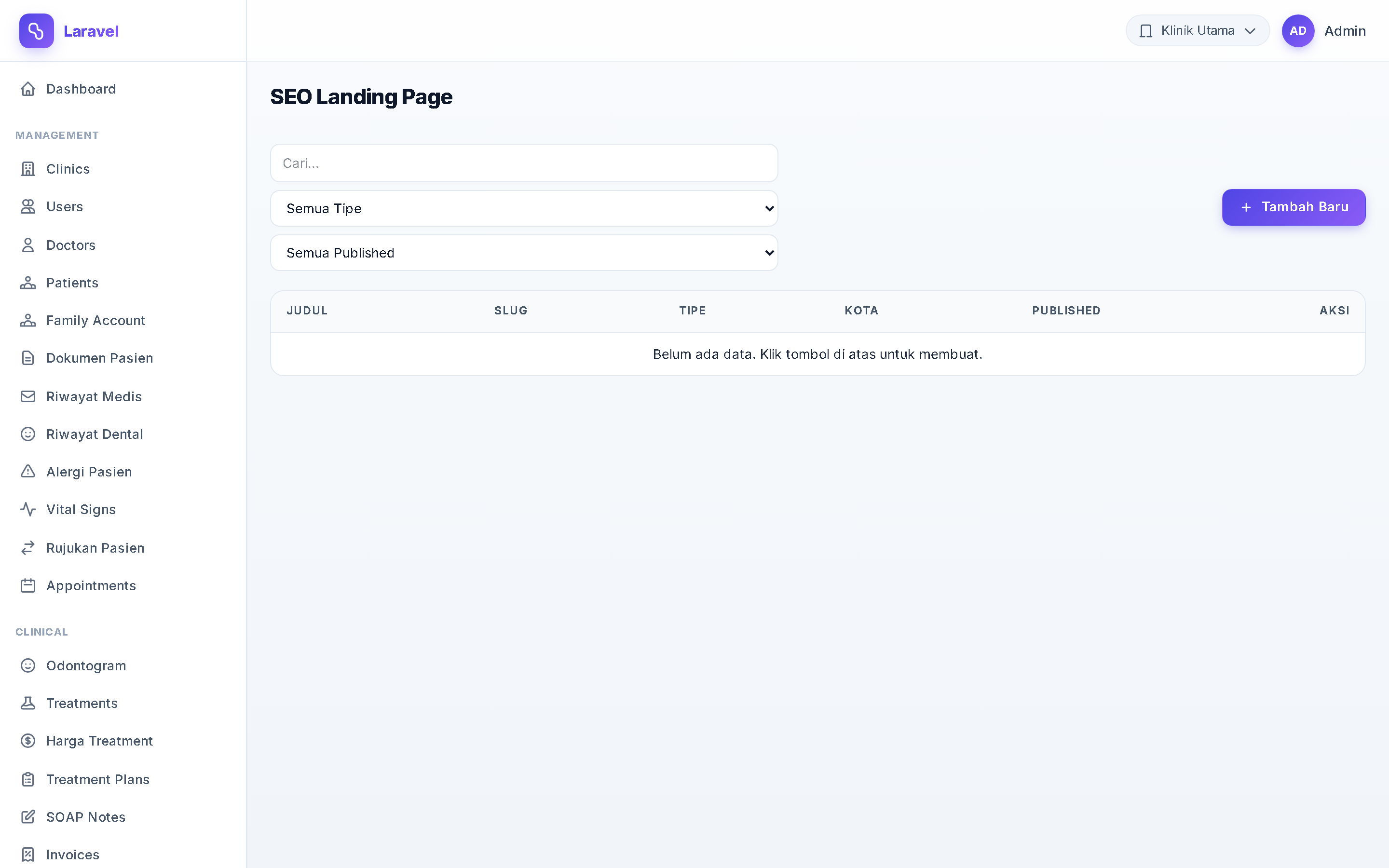 Screenshot SEO Landing Pages