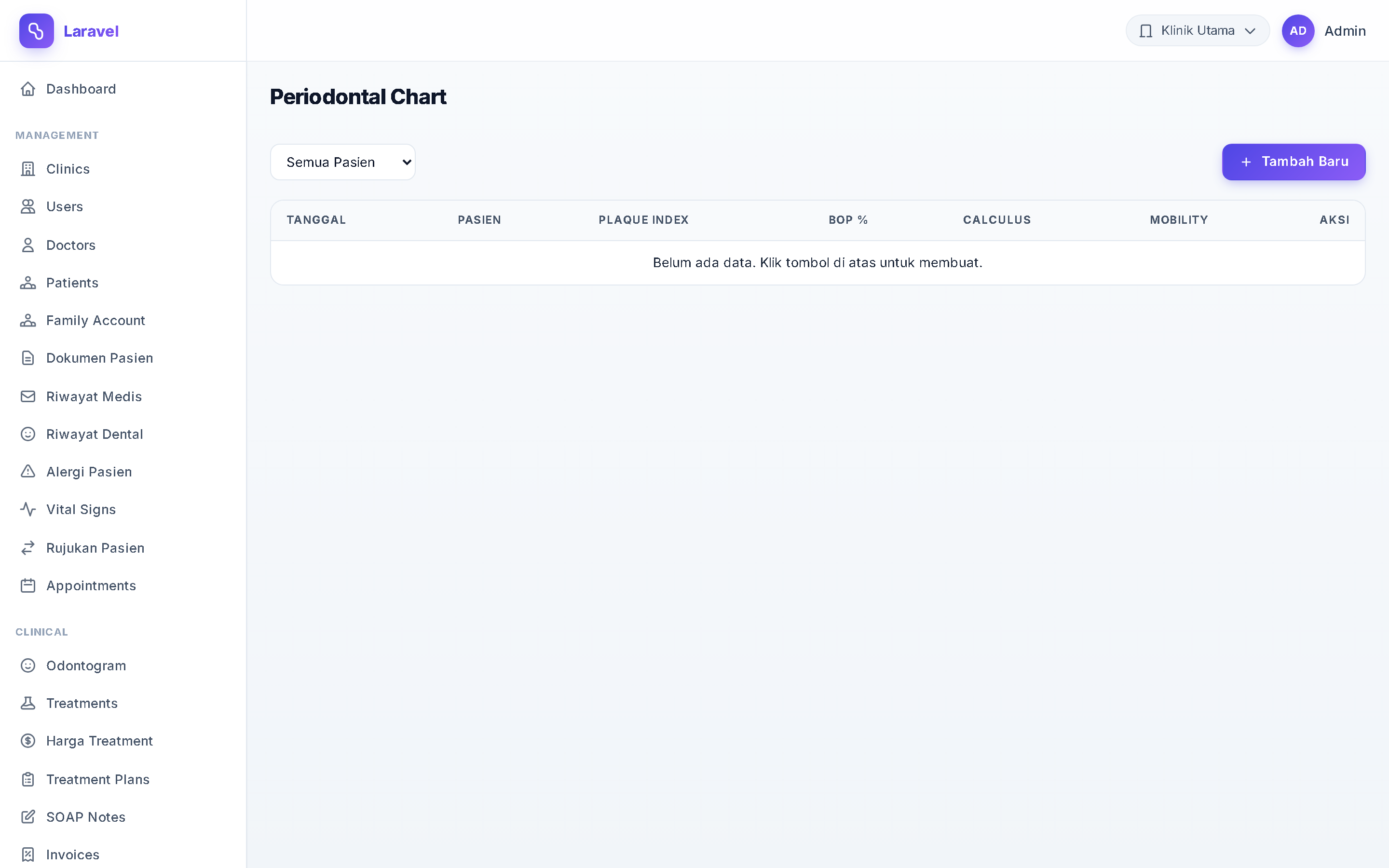 Screenshot Periodontal Chart