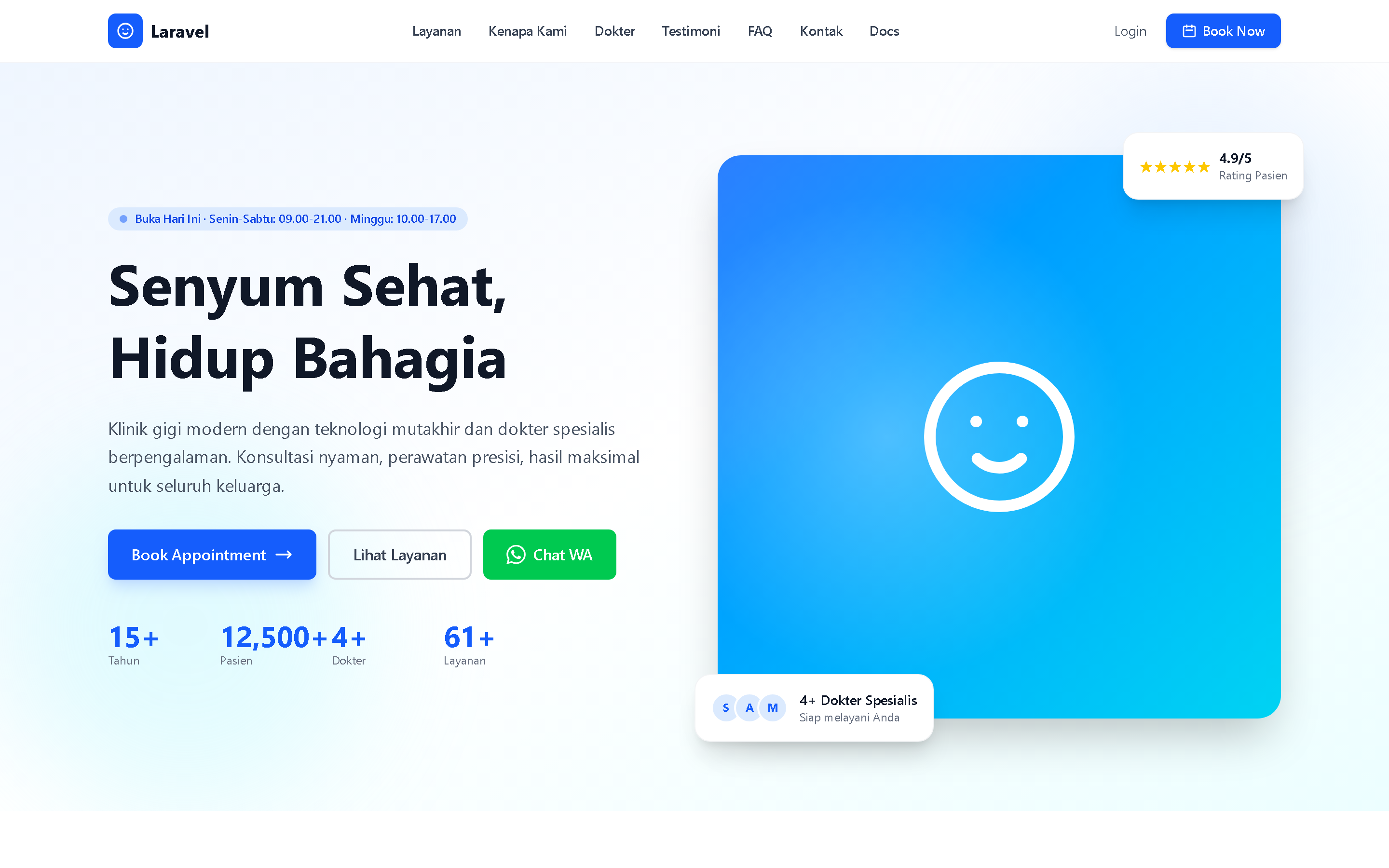 Screenshot Landing Page Klinik
